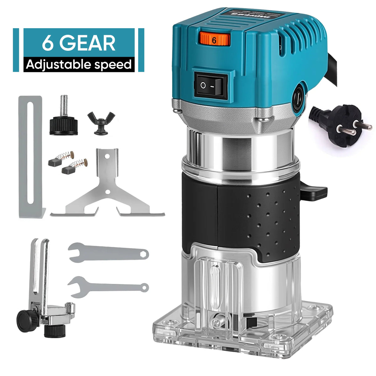 800W 30000RPM Electric Triming Machine 1/4 inch Woodwork Millilling Enching Hand Wood Edge Router Trimmer Home DIY Power oils