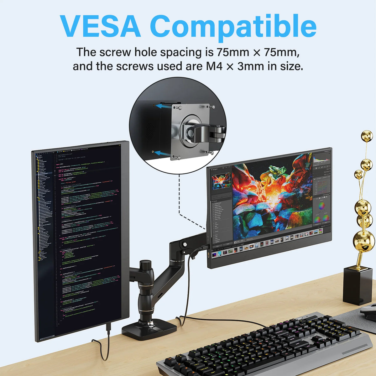 Amoudo 15.6 Inch Portable Monitor 1920x1080P extends Display IPS LCD Panel Penhole Stand VESA USBC Mini HDMI Mobile Display
