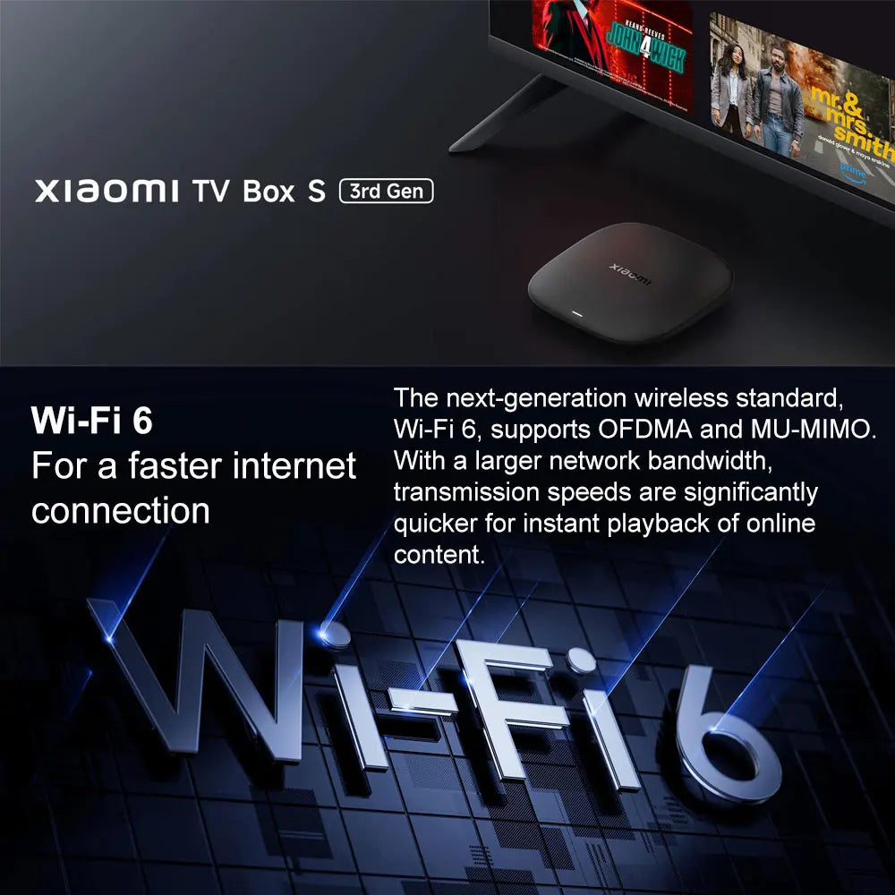 New Xiaomi TV Box S 3rd Gen, Smart Android TV Box 4K UHD Media Player,Dolby Vision HDR10+ Google Assistant Google TV Set-Top Box